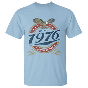 50th Birthday Beer Lover Vintage 1976 Limited Edition T Shirt Bald Eagle TS11 Light Blue Print Your Wear