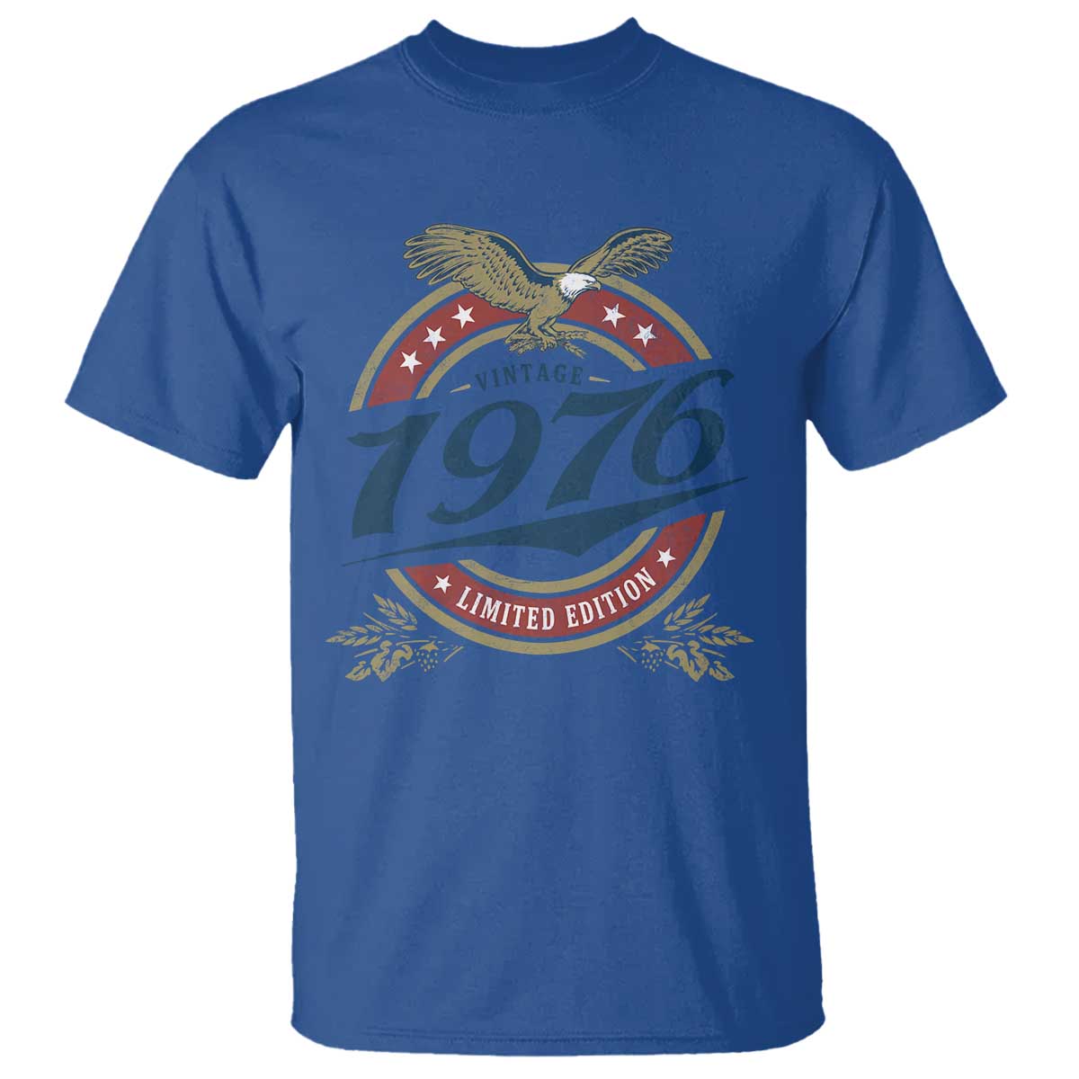 50th Birthday Beer Lover Vintage 1976 Limited Edition T Shirt Bald Eagle TS11 Royal Blue Print Your Wear