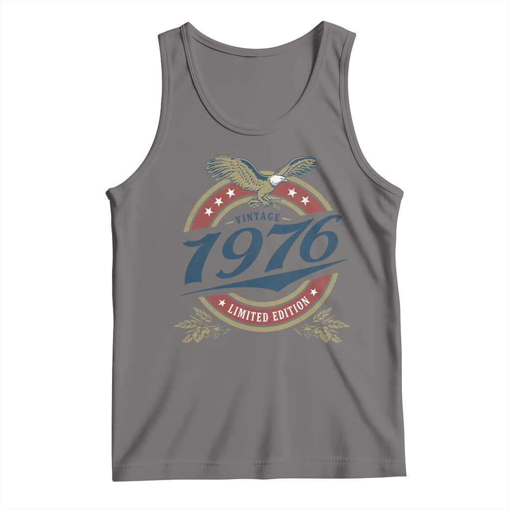 50th Birthday Beer Lover Vintage 1976 Limited Edition Tank Top Bald Eagle TS11 Deep Heather Print Your Wear