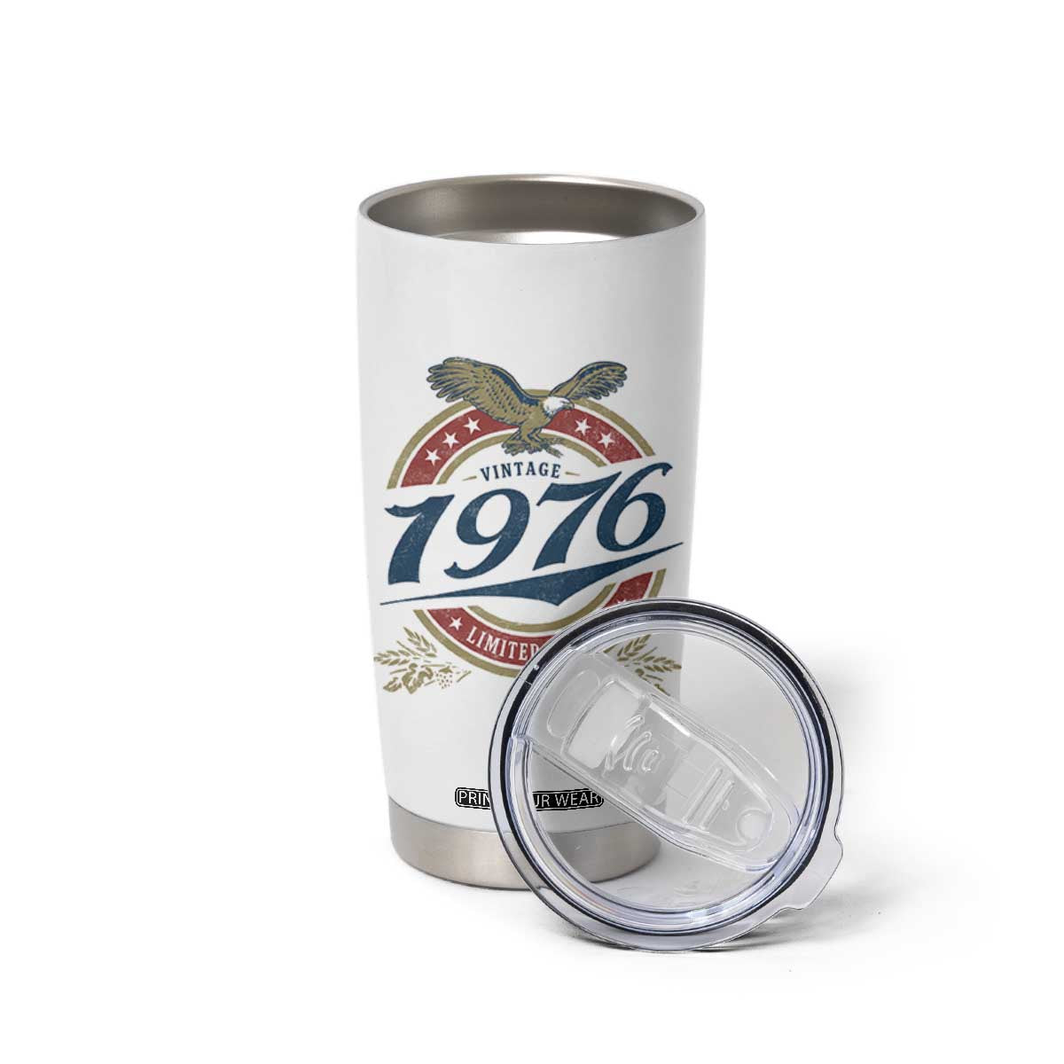 50th Birthday Beer Lover Vintage 1976 Limited Edition Tumbler Cup Bald Eagle TS11 Print Your Wear