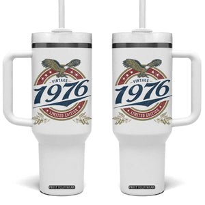 50th Birthday Beer Lover Vintage 1976 Limited Edition Tumbler With Handle Bald Eagle TS11 One Size: 40 oz White Print Your Wear