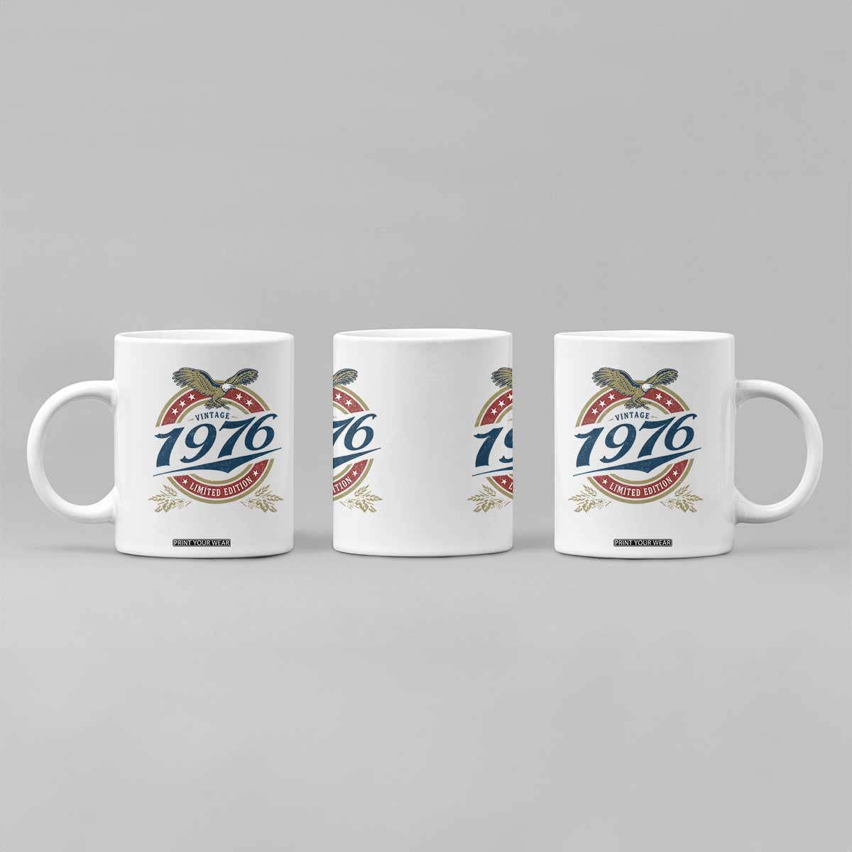 50th Birthday Beer Lover Vintage 1976 Limited Edition Coffee Mug Bald Eagle TS11 Print Your Wear