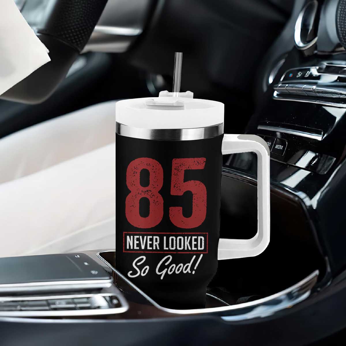 85 Never Looked So Good Funny 85th Birthday Tumbler With Handle TS11 Print Your Wear