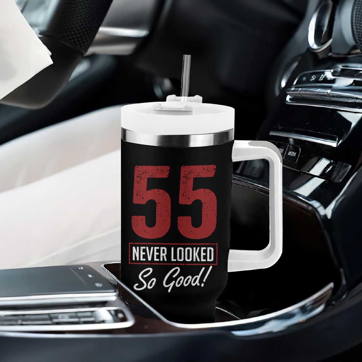 55 Never Looked So Good Funny 55th Birthday Tumbler With Handle TS11 Print Your Wear