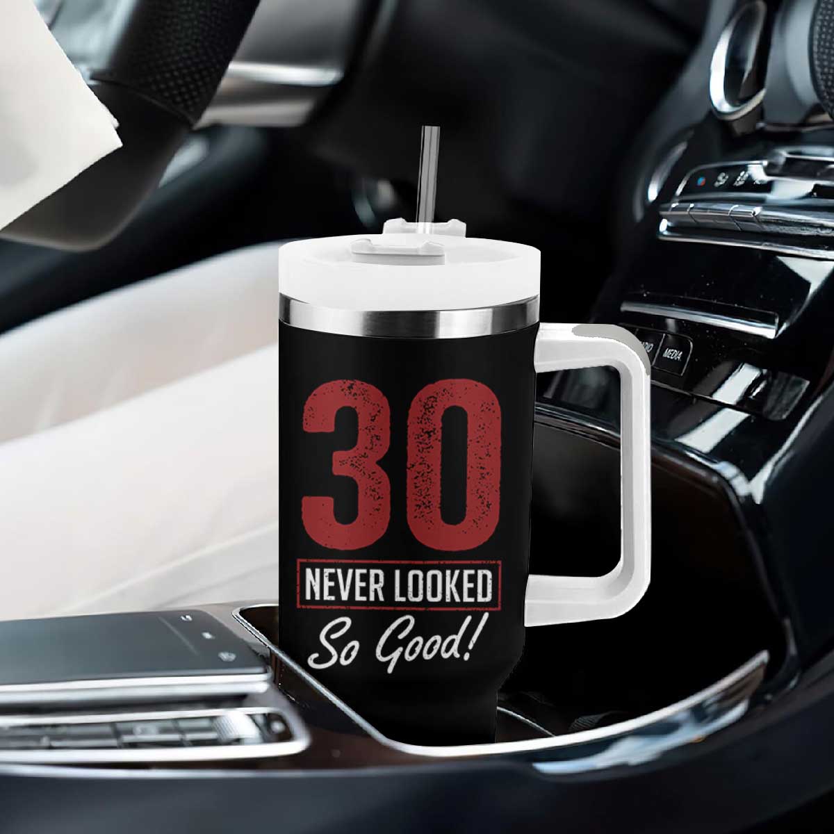 30 Never Looked So Good Funny 30th Birthday Tumbler With Handle TS11 Print Your Wear