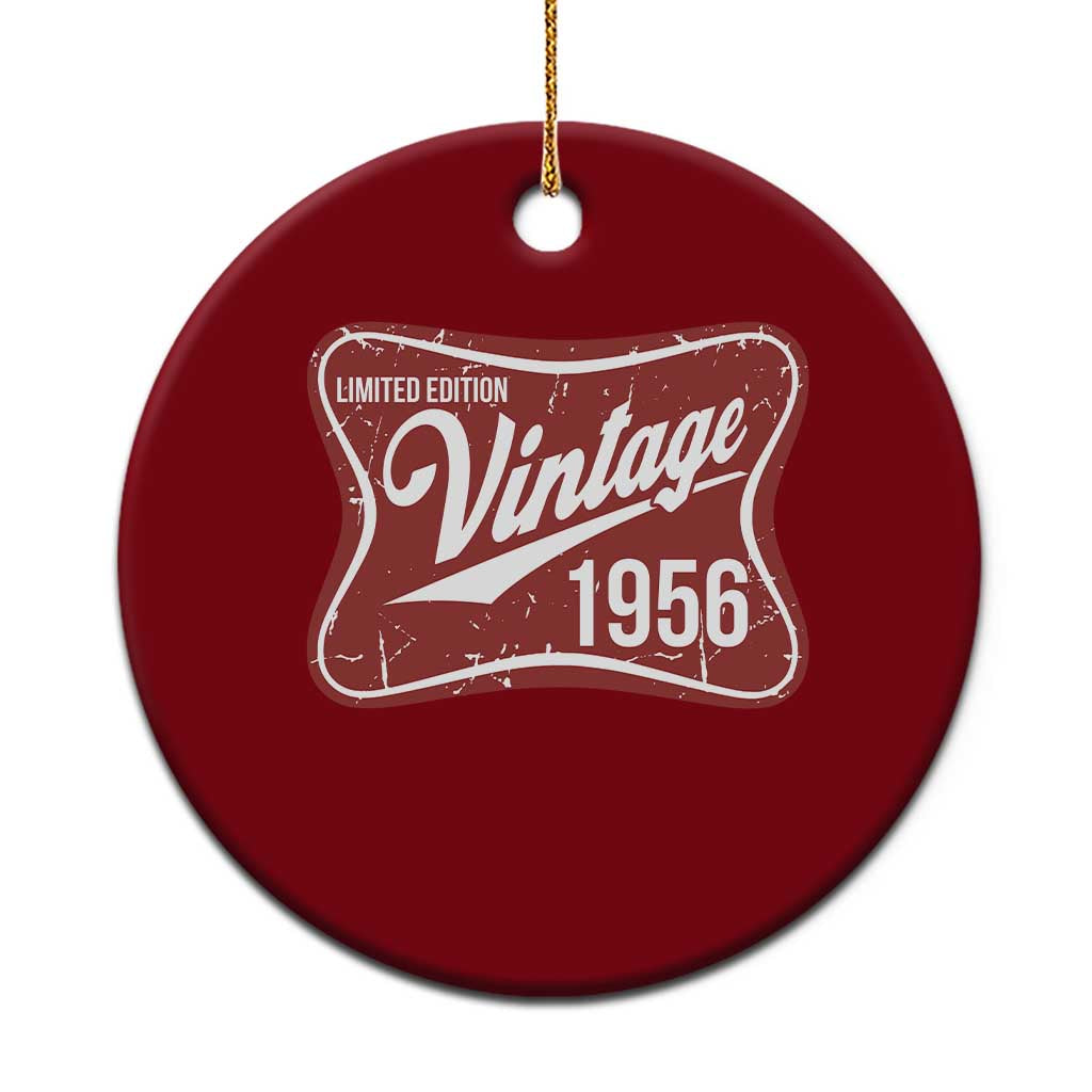 70th Birthday Beer Lover Vintage 1956 Limited Edition Ceramic Ornament Red Metal Beer Soft Sign Graphic TS11 1pc Red Print Your Wear