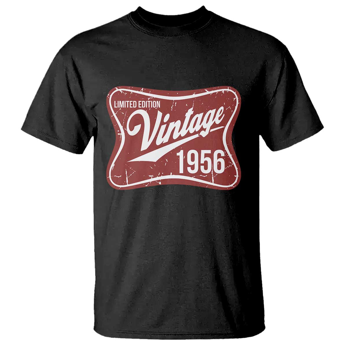 70th Birthday Beer Lover Vintage 1956 Limited Edition T Shirt Red Metal Beer Soft Sign Graphic TS11 Black Print Your Wear