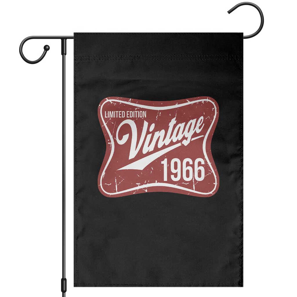60th Birthday Beer Lover Vintage 1966 Limited Edition Garden Flag Red Metal Beer Soft Sign Graphic TS11 Black Print Your Wear