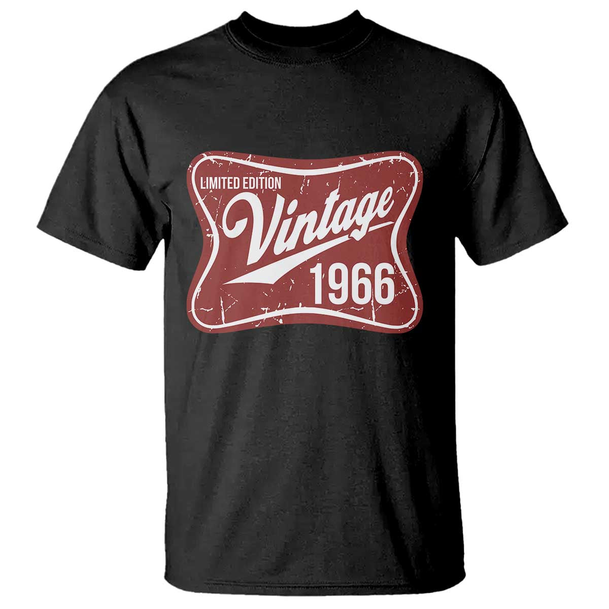 60th Birthday Beer Lover Vintage 1966 Limited Edition T Shirt Red Metal Beer Soft Sign Graphic TS11 Black Print Your Wear