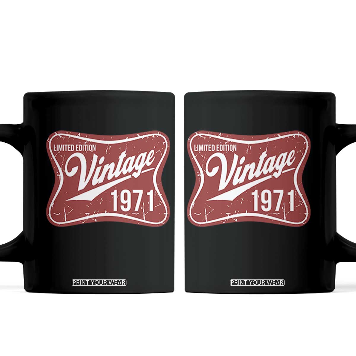 55th Birthday Beer Lover Vintage 1971 Limited Edition Coffee Mug Red Metal Beer Soft Sign Graphic TS11 Black Print Your Wear
