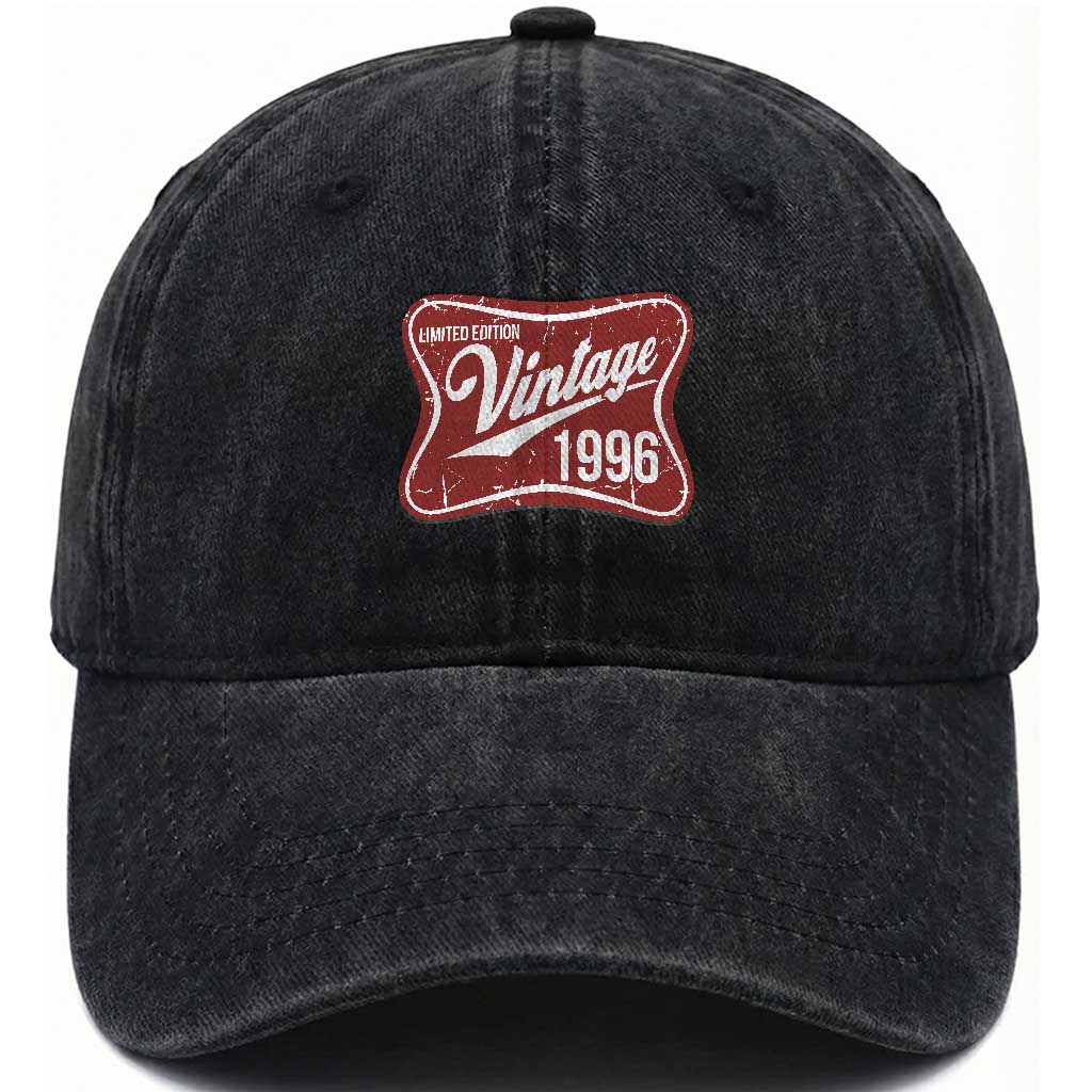 30th Birthday Beer Lover Vintage 1996 Limited Edition Washed Cotton Baseball Cap Red Metal Beer Soft Sign Graphic TS11 Print Your Wear
