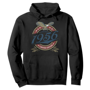 70th Birthday Beer Lover Vintage 1956 Limited Edition Hoodie Bald Eagle TS11 Black Print Your Wear