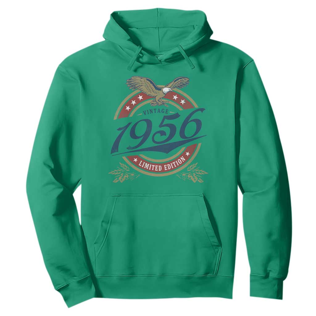 70th Birthday Beer Lover Vintage 1956 Limited Edition Hoodie Bald Eagle TS11 Irish Green Print Your Wear