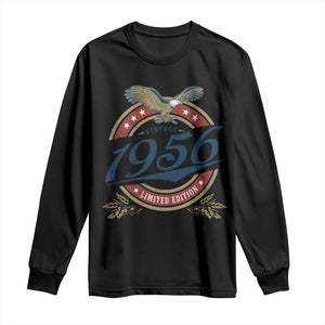 70th Birthday Beer Lover Vintage 1956 Limited Edition Long Sleeve Shirt Bald Eagle TS11 Black Print Your Wear