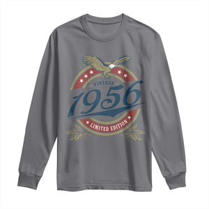 70th Birthday Beer Lover Vintage 1956 Limited Edition Long Sleeve Shirt Bald Eagle TS11 Charcoal Print Your Wear