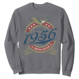 70th Birthday Beer Lover Vintage 1956 Limited Edition Sweatshirt Bald Eagle TS11 Charcoal Print Your Wear