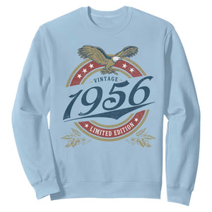 70th Birthday Beer Lover Vintage 1956 Limited Edition Sweatshirt Bald Eagle TS11 Light Blue Print Your Wear