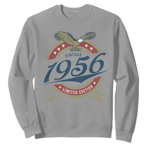 70th Birthday Beer Lover Vintage 1956 Limited Edition Sweatshirt Bald Eagle TS11 Sport Gray Print Your Wear