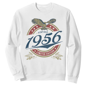 70th Birthday Beer Lover Vintage 1956 Limited Edition Sweatshirt Bald Eagle TS11 White Print Your Wear