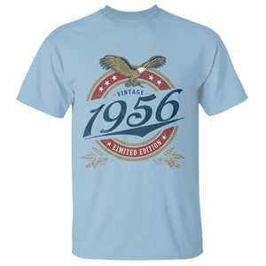 70th Birthday Beer Lover Vintage 1956 Limited Edition T Shirt Bald Eagle TS11 Light Blue Print Your Wear