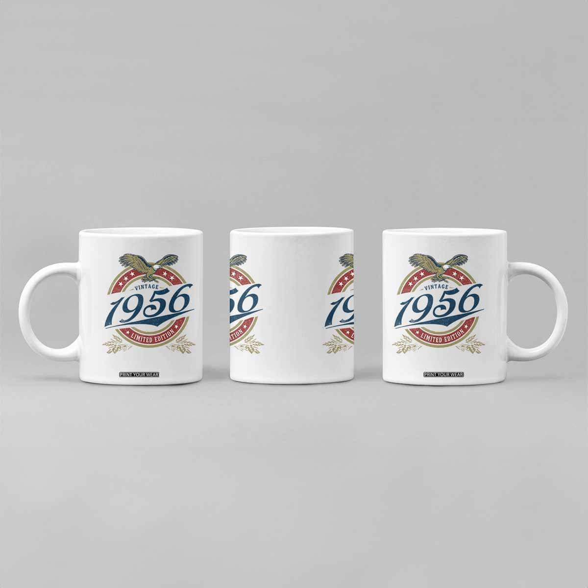 70th Birthday Beer Lover Vintage 1956 Limited Edition Coffee Mug Bald Eagle TS11 Print Your Wear