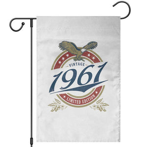 65th Birthday Beer Lover Vintage 1961 Limited Edition Garden Flag Bald Eagle TS11 White Print Your Wear