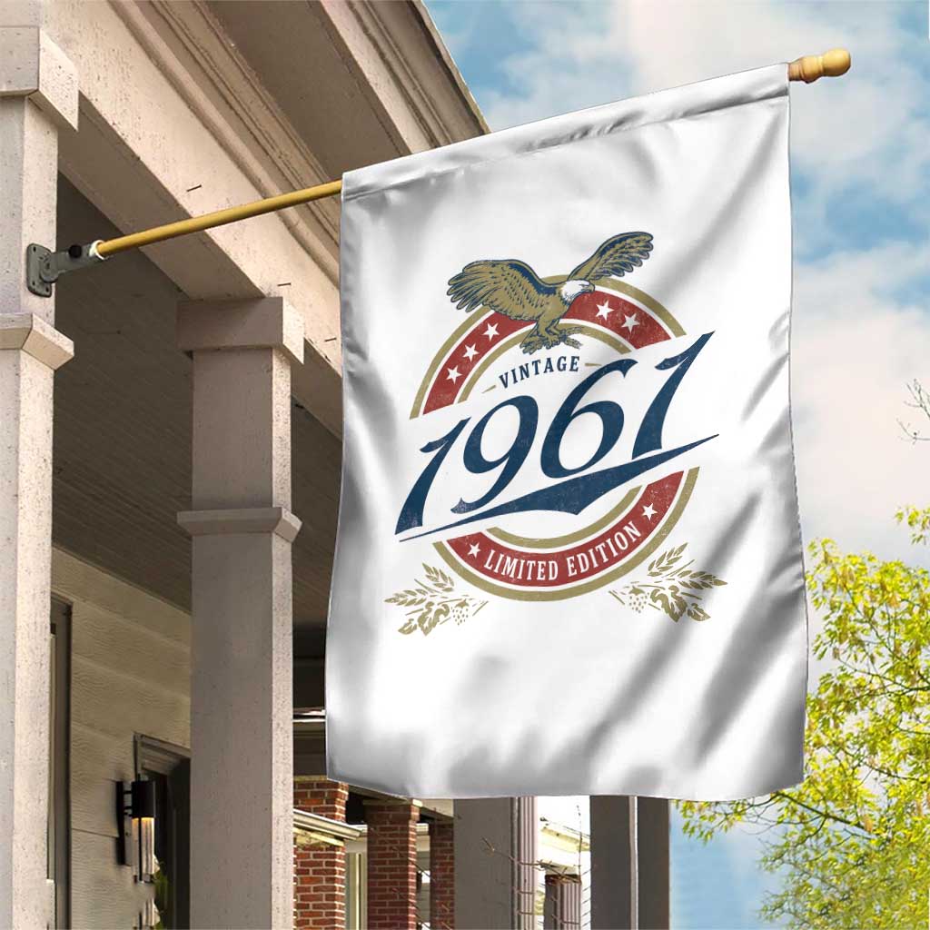 65th Birthday Beer Lover Vintage 1961 Limited Edition Garden Flag Bald Eagle TS11 Print Your Wear
