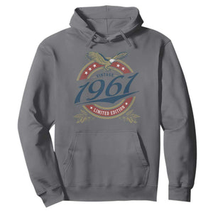 65th Birthday Beer Lover Vintage 1961 Limited Edition Hoodie Bald Eagle TS11 Charcoal Print Your Wear