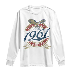 65th Birthday Beer Lover Vintage 1961 Limited Edition Long Sleeve Shirt Bald Eagle TS11 White Print Your Wear