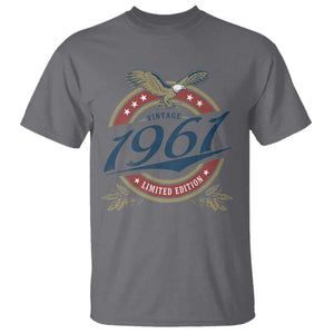 65th Birthday Beer Lover Vintage 1961 Limited Edition T Shirt Bald Eagle TS11 Charcoal Print Your Wear