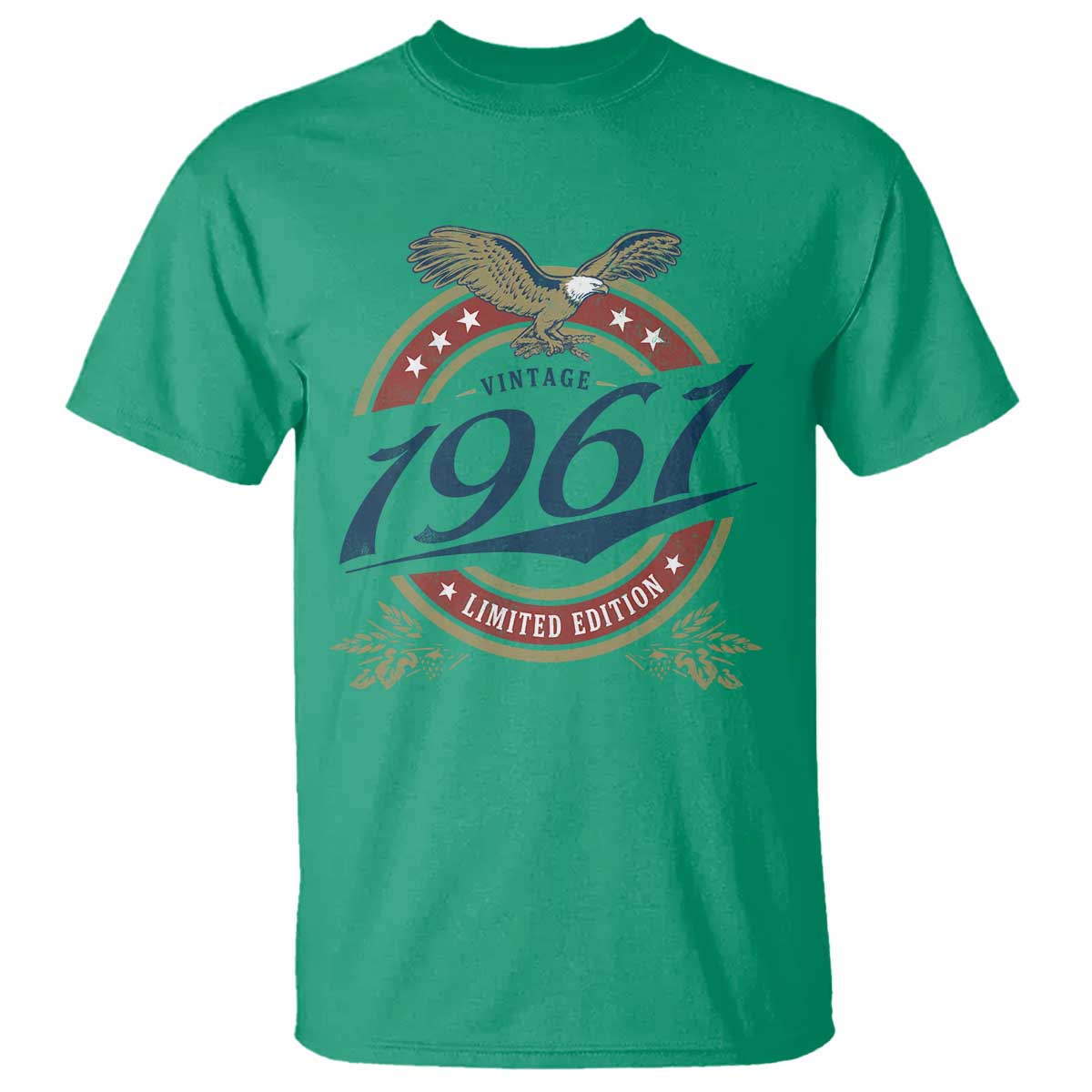 65th Birthday Beer Lover Vintage 1961 Limited Edition T Shirt Bald Eagle TS11 Irish Green Print Your Wear