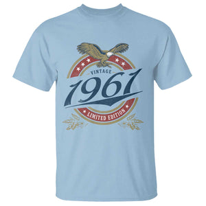 65th Birthday Beer Lover Vintage 1961 Limited Edition T Shirt Bald Eagle TS11 Light Blue Print Your Wear