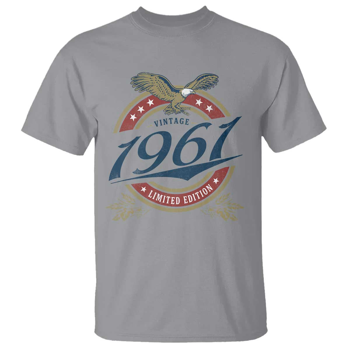 65th Birthday Beer Lover Vintage 1961 Limited Edition T Shirt Bald Eagle TS11 Sport Gray Print Your Wear