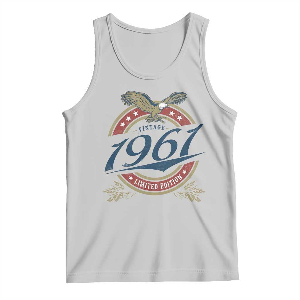 65th Birthday Beer Lover Vintage 1961 Limited Edition Tank Top Bald Eagle TS11 Ash Print Your Wear