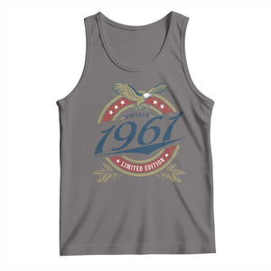 65th Birthday Beer Lover Vintage 1961 Limited Edition Tank Top Bald Eagle TS11 Deep Heather Print Your Wear