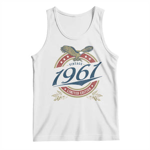 65th Birthday Beer Lover Vintage 1961 Limited Edition Tank Top Bald Eagle TS11 White Print Your Wear