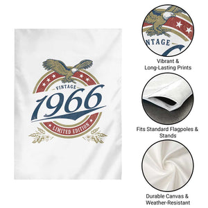 60th Birthday Beer Lover Vintage 1966 Limited Edition Garden Flag Bald Eagle TS11 Print Your Wear