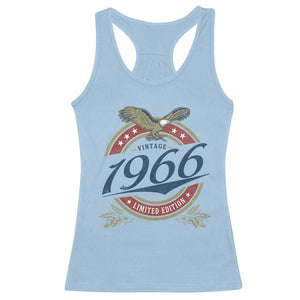 60th Birthday Beer Lover Vintage 1966 Limited Edition Racerback Tank Top Bald Eagle TS11 Light Blue Print Your Wear