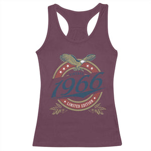 60th Birthday Beer Lover Vintage 1966 Limited Edition Racerback Tank Top Bald Eagle TS11 Maroon Print Your Wear