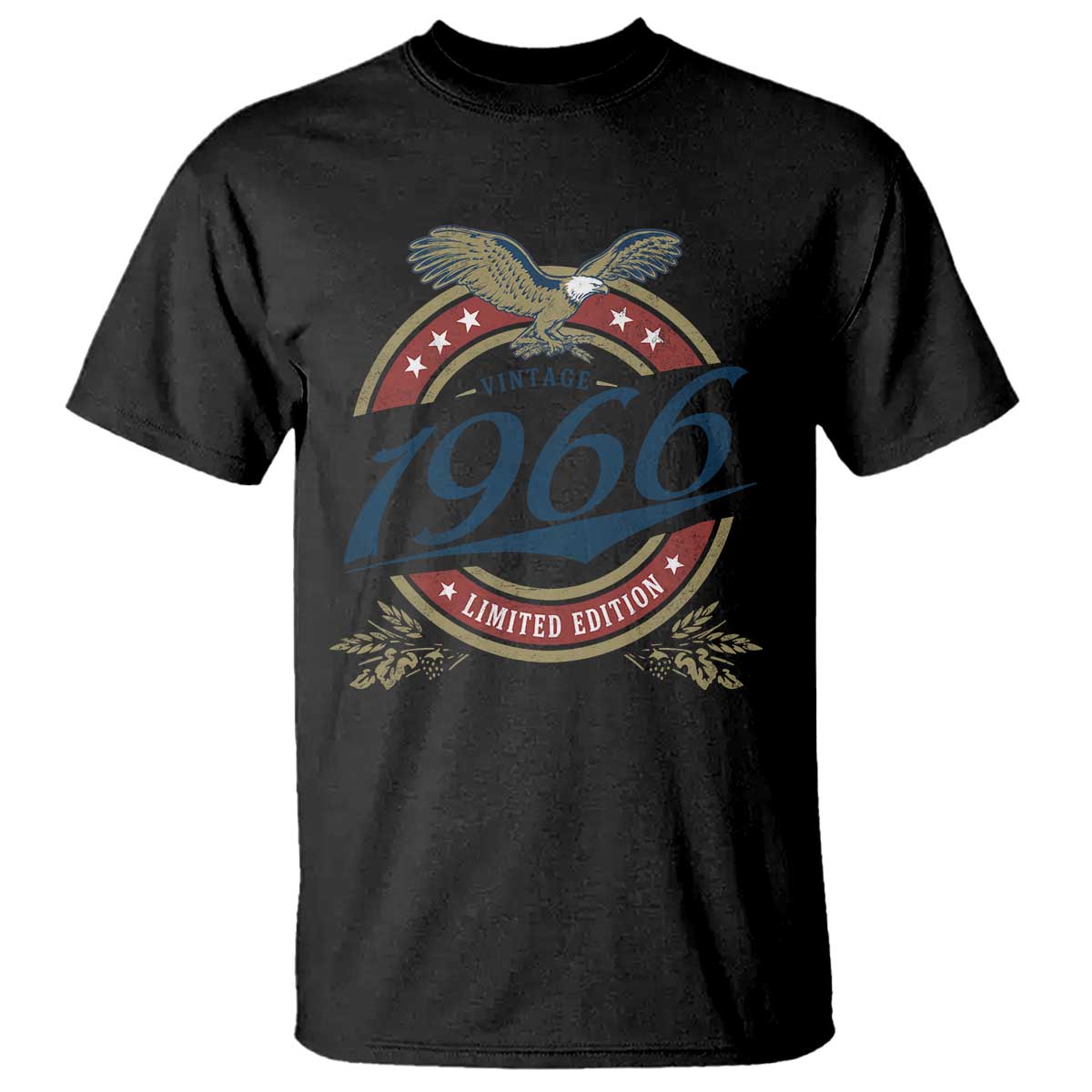 60th Birthday Beer Lover Vintage 1966 Limited Edition T Shirt Bald Eagle TS11 Black Print Your Wear