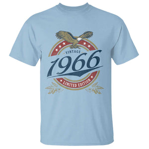 60th Birthday Beer Lover Vintage 1966 Limited Edition T Shirt Bald Eagle TS11 Light Blue Print Your Wear