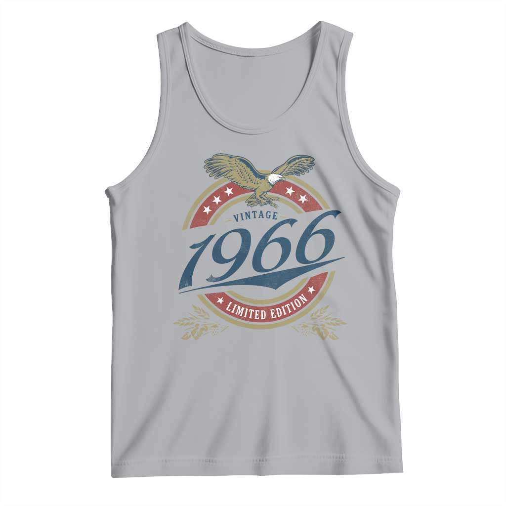 60th Birthday Beer Lover Vintage 1966 Limited Edition Tank Top Bald Eagle TS11 Athletic Heather Print Your Wear