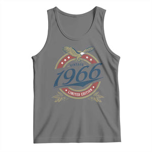 60th Birthday Beer Lover Vintage 1966 Limited Edition Tank Top Bald Eagle TS11 Black Heather Print Your Wear