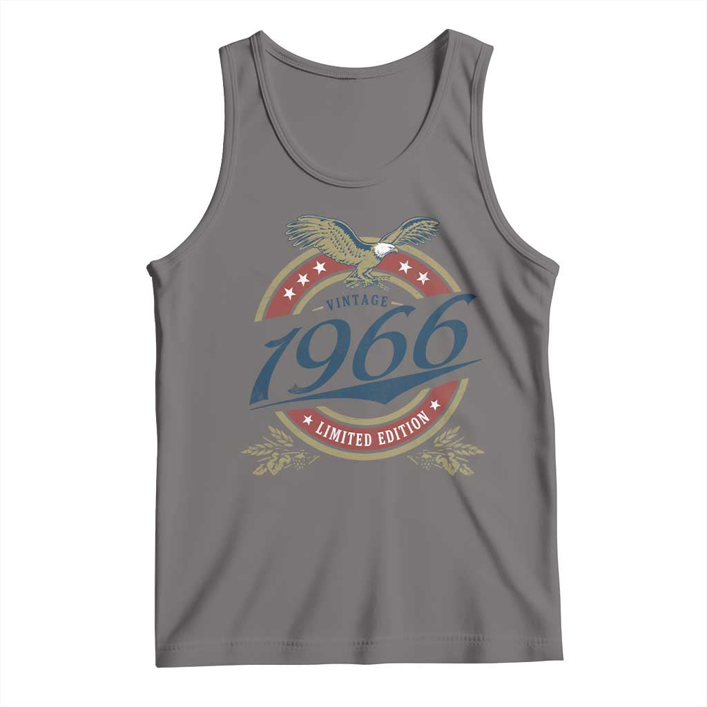 60th Birthday Beer Lover Vintage 1966 Limited Edition Tank Top Bald Eagle TS11 Deep Heather Print Your Wear