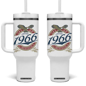60th Birthday Beer Lover Vintage 1966 Limited Edition Tumbler With Handle Bald Eagle TS11 One Size: 40 oz White Print Your Wear