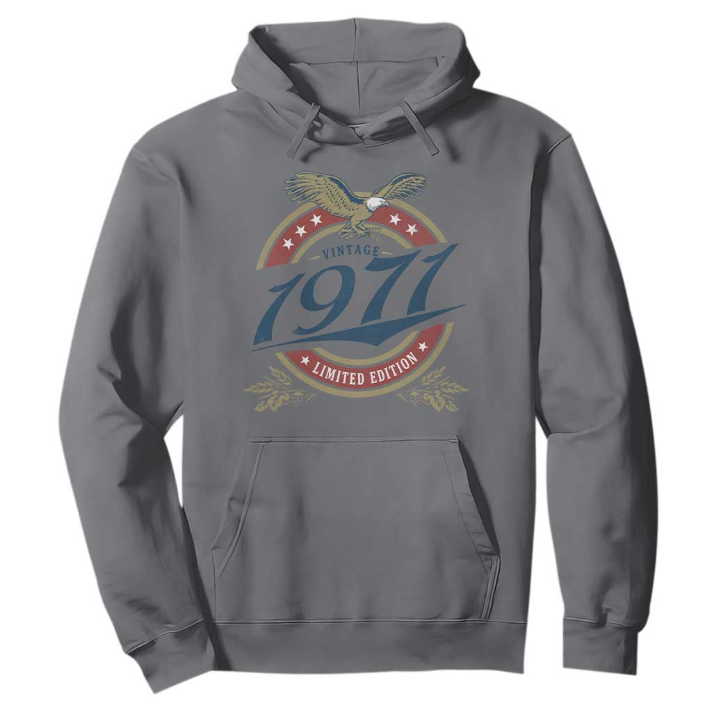 55th Birthday Beer Lover Vintage 1971 Limited Edition Hoodie Bald Eagle TS11 Charcoal Print Your Wear