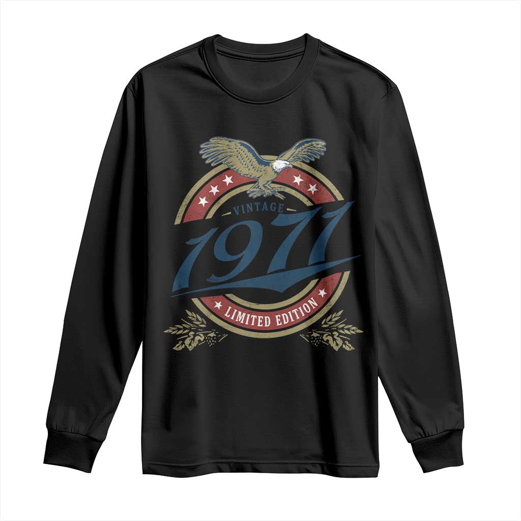 55th Birthday Beer Lover Vintage 1971 Limited Edition Long Sleeve Shirt Bald Eagle TS11 Black Print Your Wear
