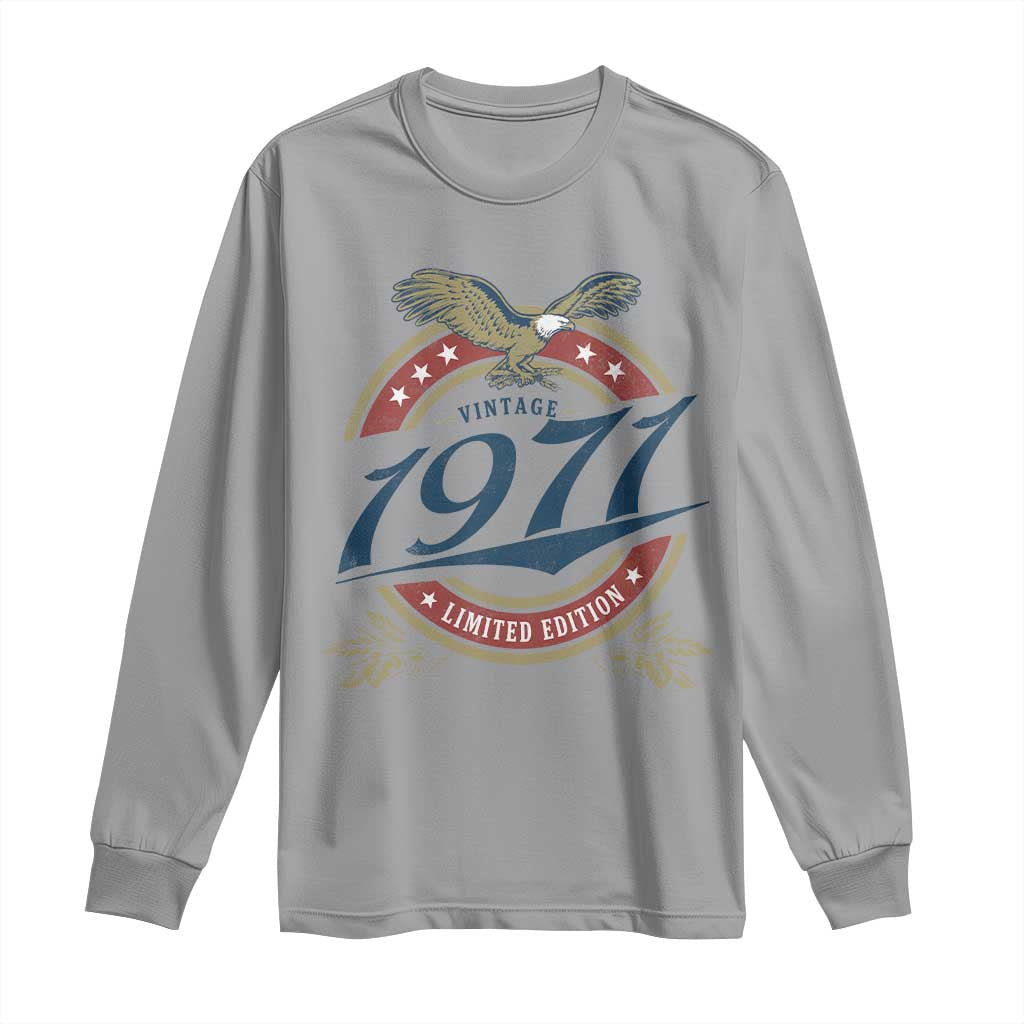 55th Birthday Beer Lover Vintage 1971 Limited Edition Long Sleeve Shirt Bald Eagle TS11 Sport Gray Print Your Wear