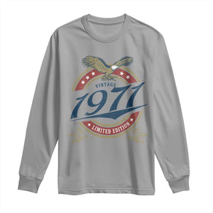 55th Birthday Beer Lover Vintage 1971 Limited Edition Long Sleeve Shirt Bald Eagle TS11 Sport Gray Print Your Wear
