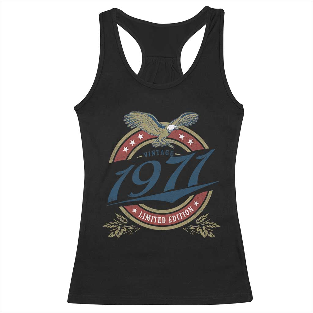 55th Birthday Beer Lover Vintage 1971 Limited Edition Racerback Tank Top Bald Eagle TS11 Black Print Your Wear
